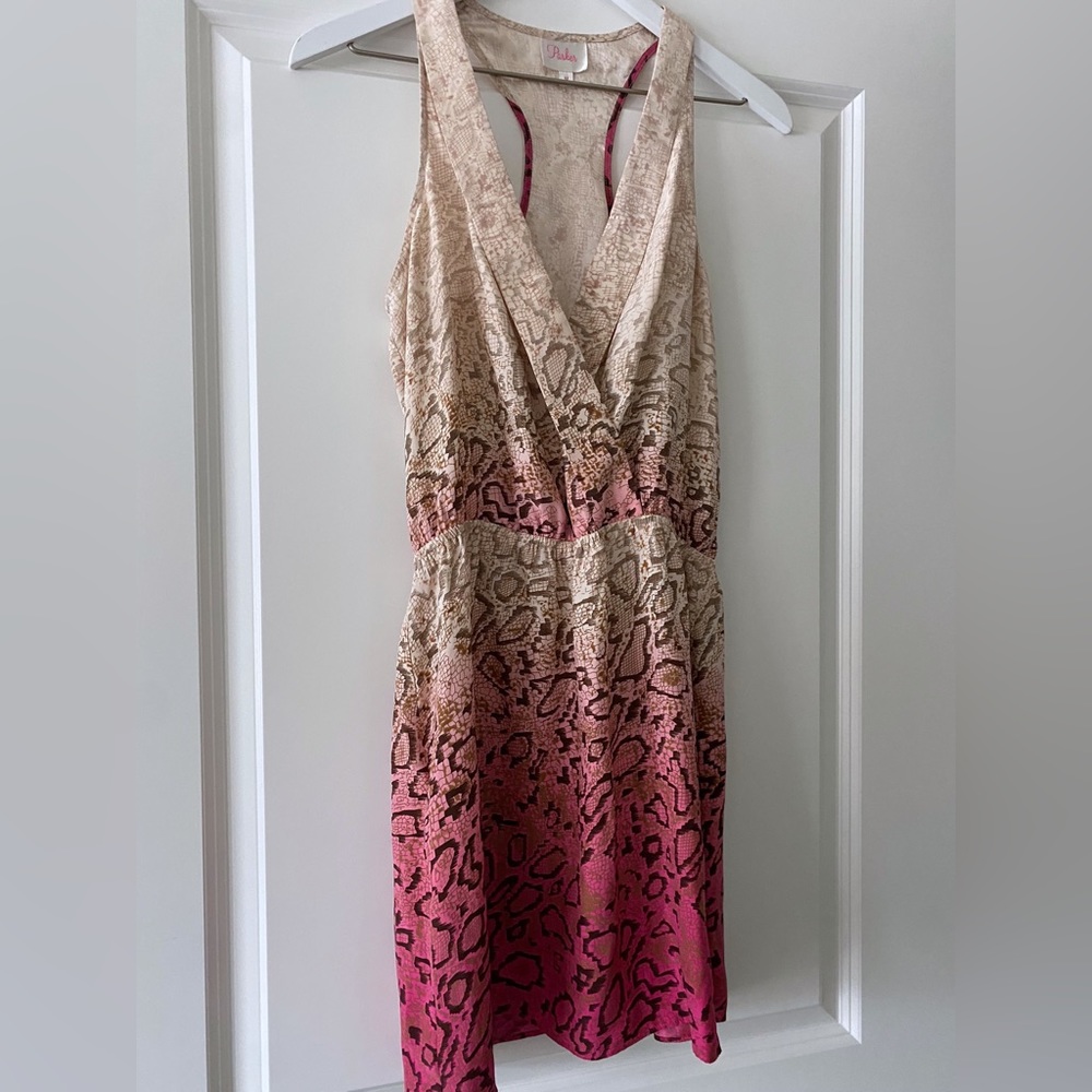 Parker 100% Silk Sleeveless Hombre Dress